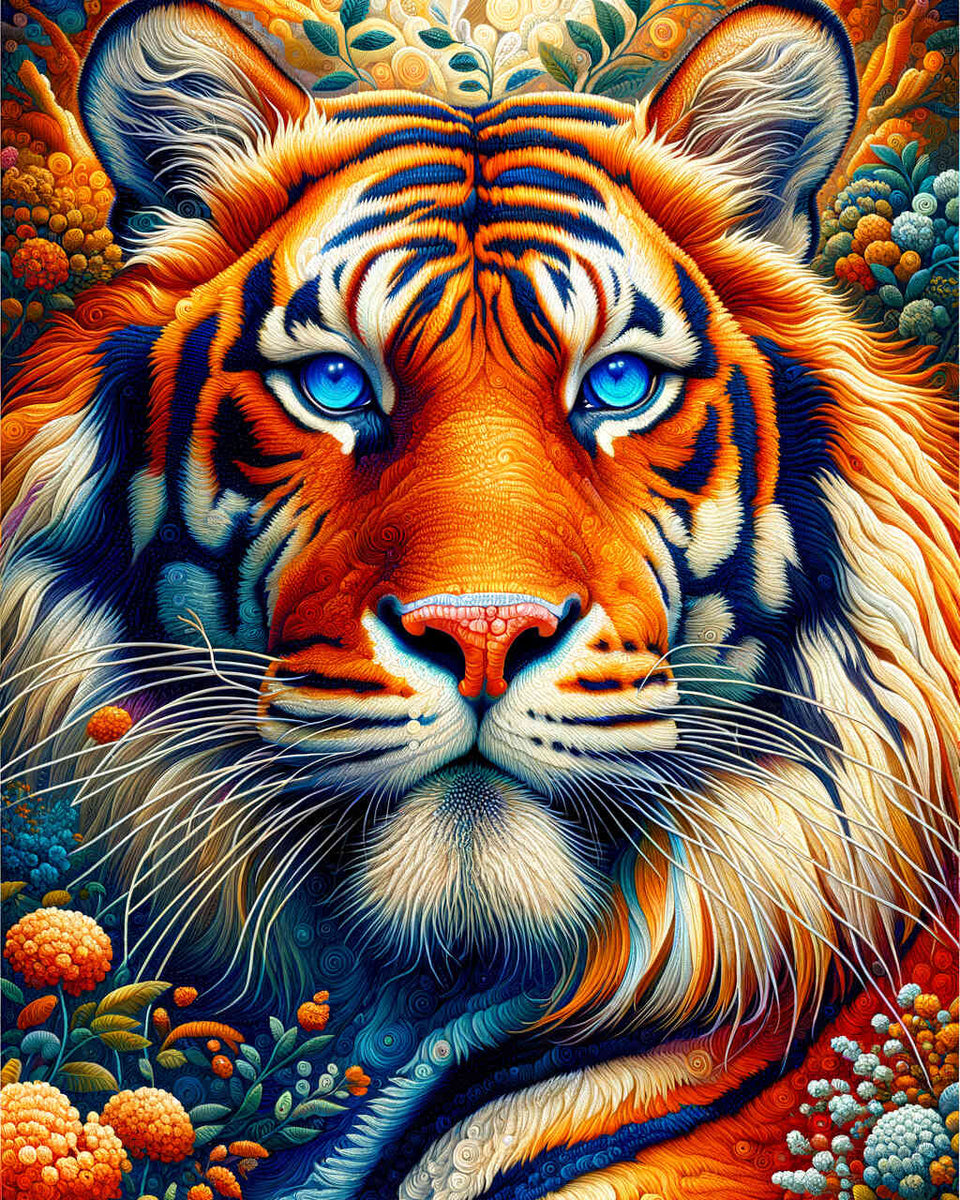 Malen nach Zahlen - Tiger auf der Lauer