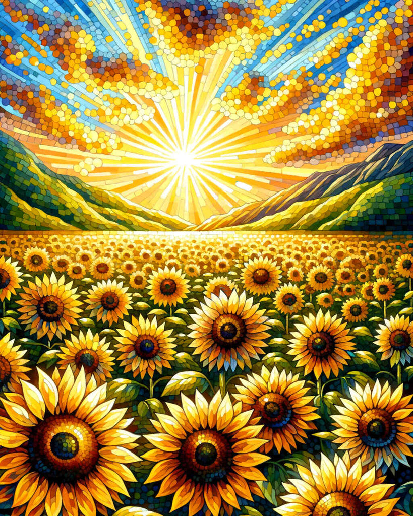 Sonnenblumen - Malen nach Zahlen