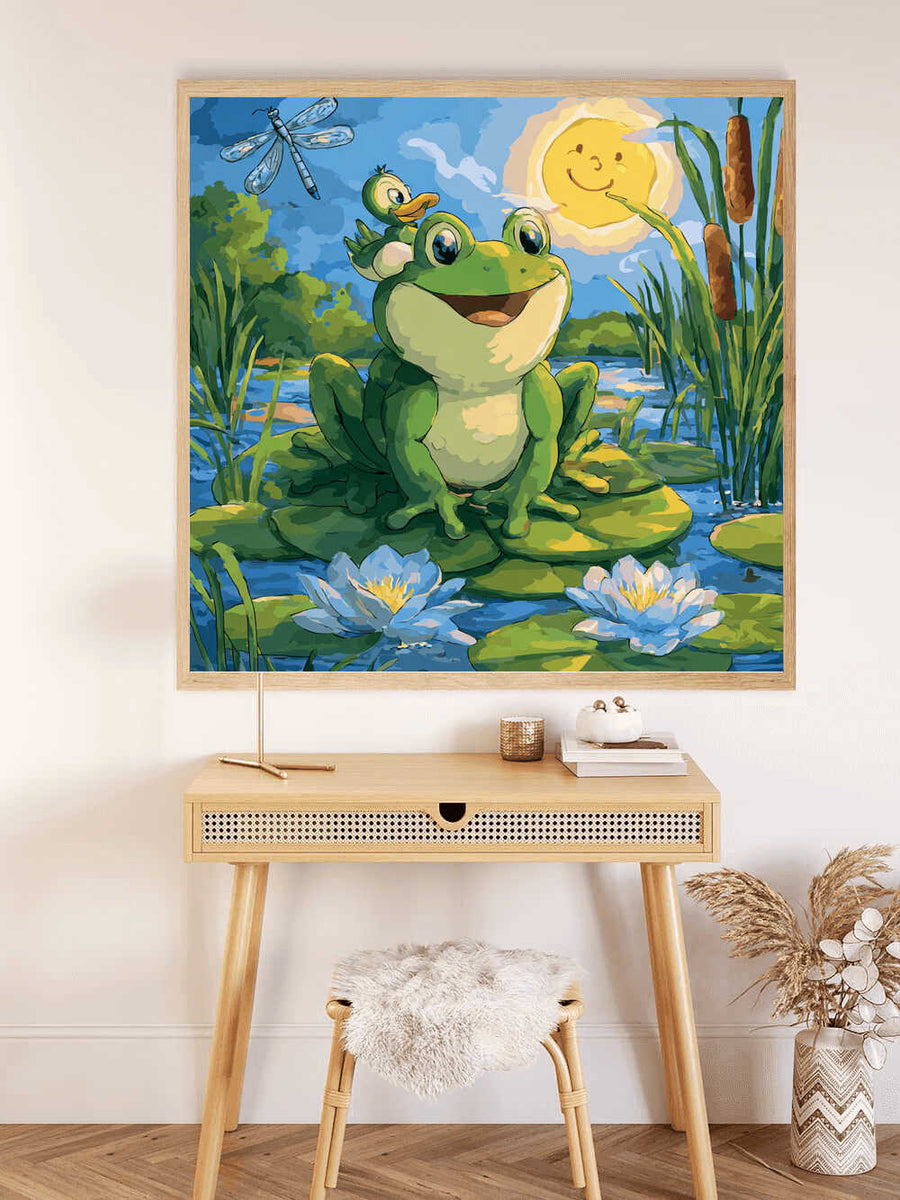 Malen nach Zahlen - Fröhlicher Tag am Froschteich