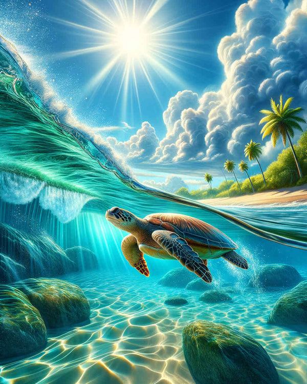 Schildkröte im Meer – Malen nach Zahlen