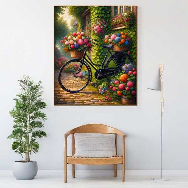 Malen nach Zahlen - Blumenfahrrad