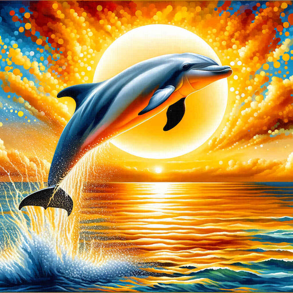 Delfin im Sprung – Malen nach Zahlen