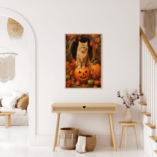 Malen nach Zahlen - Katze in Kürbis, Halloween