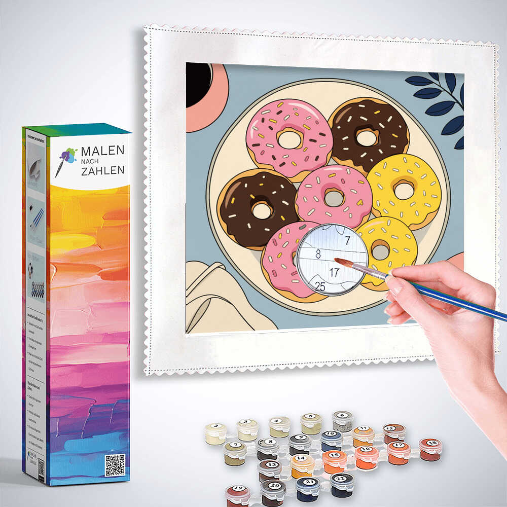 Malen nach Zahlen - Süße Versuchung – Fröhliche Donut-Sinfonie