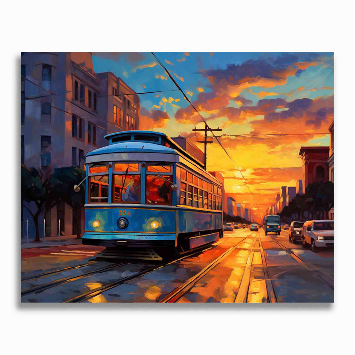 Malen nach Zahlen - Abendglanz in der Stadt