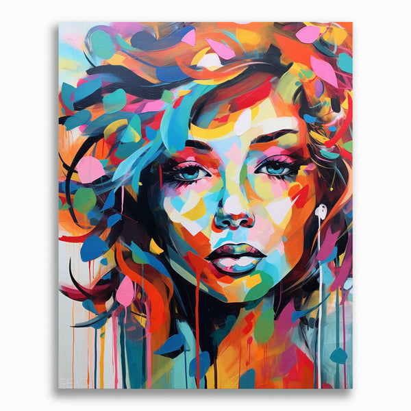Abstrakt, Frau - Malen nach Zahlen