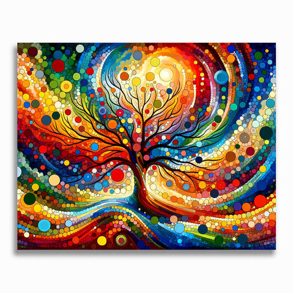 Abstrakter Baum – Malen nach Zahlen