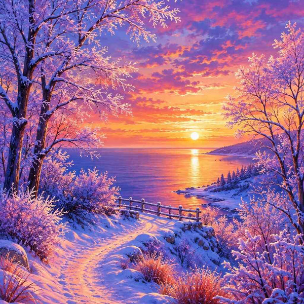 Malen nach Zahlen - Winterzauber am Meer