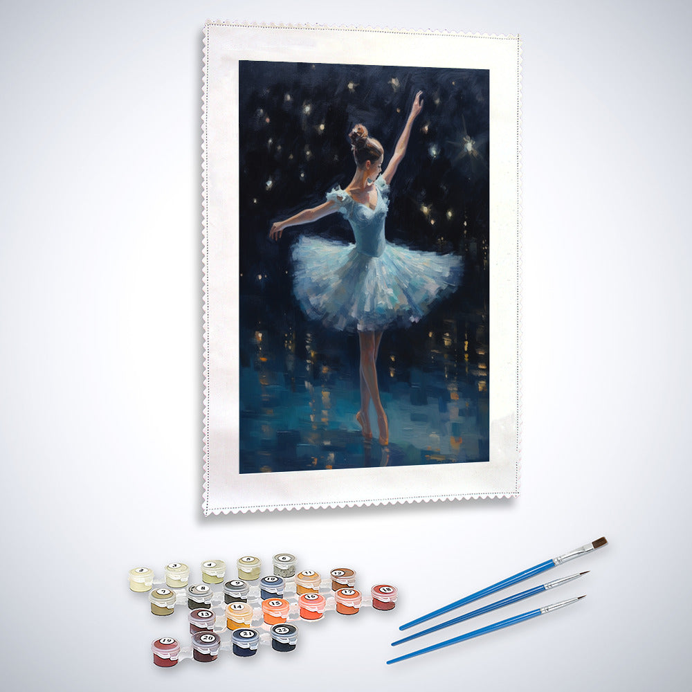 Ballerina bei Nacht - Malen nach Zahlen