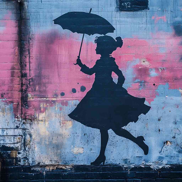 Malen nach Zahlen - Tanz im Schattenregen, Banksy Stil
