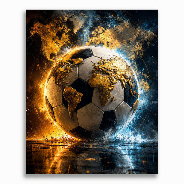 Malen nach Zahlen - Goldene Welt des Fußballs