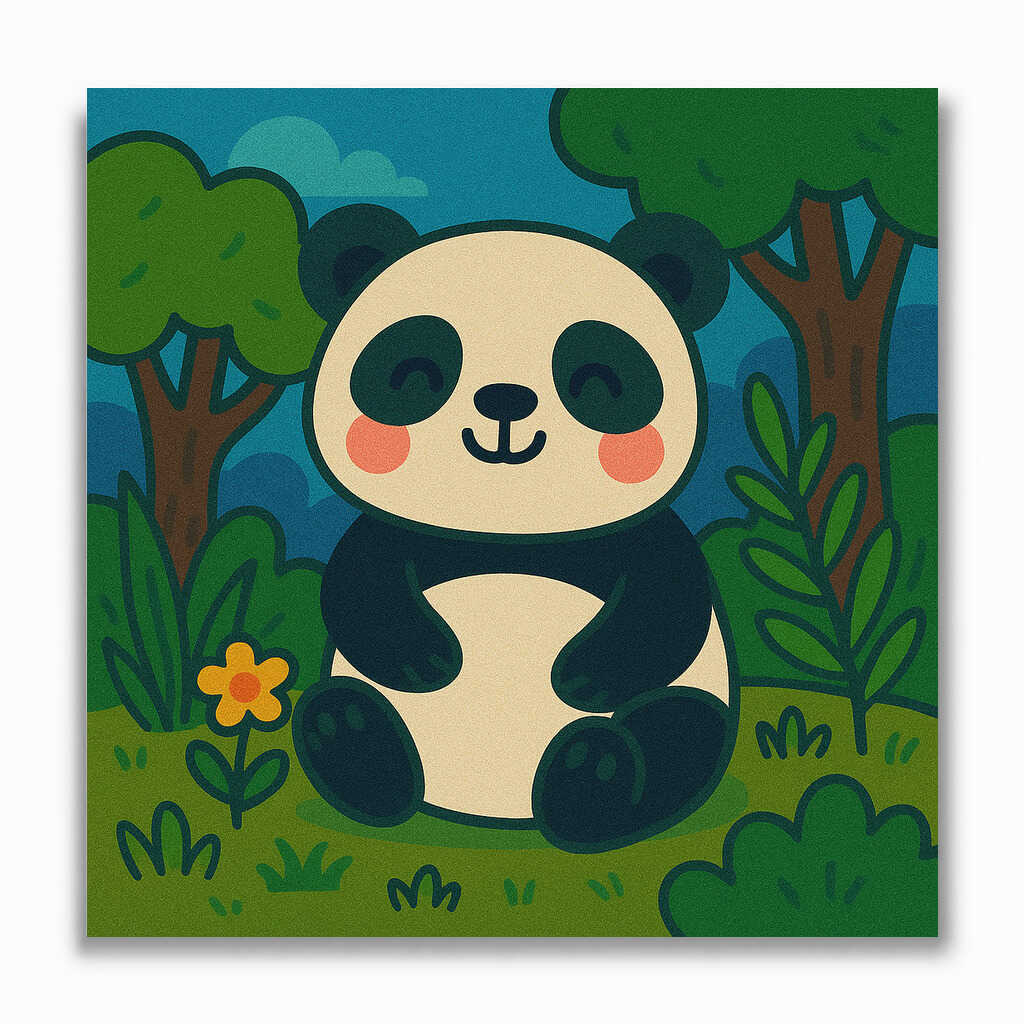 Malen nach Zahlen - Kuschelzeit im Bambuswald