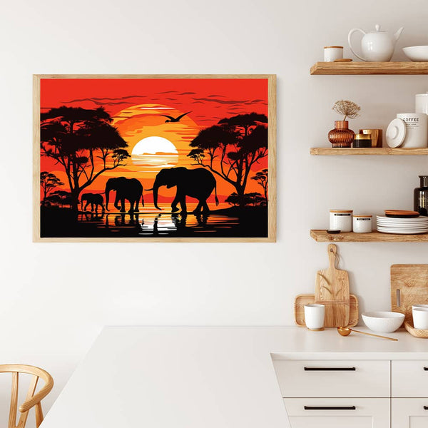 Elefanten, Afrika - Malen nach Zahlen