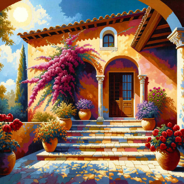 Mediterranes Haus – Malen nach Zahlen