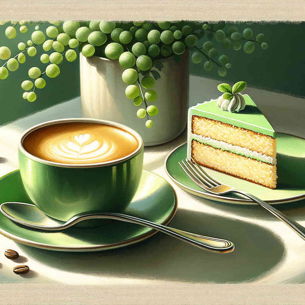 Kaffee und Kuchen, grün – Malen nach Zahlen