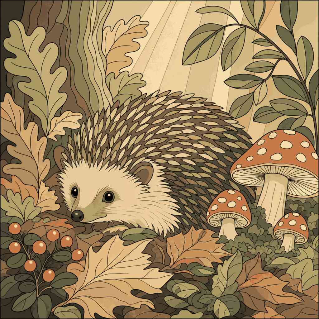Malen nach Zahlen - Zauber des Waldes – Ein Igel im Herbst