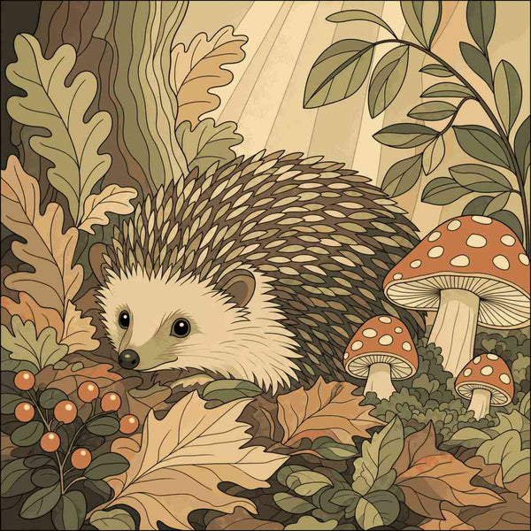 Malen nach Zahlen - Zauber des Waldes – Ein Igel im Herbst