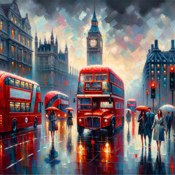 London, belebte Straße – Malen nach Zahlen