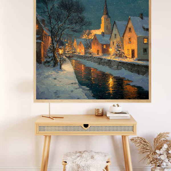 Malen nach Zahlen - Winterzauber am Fluss