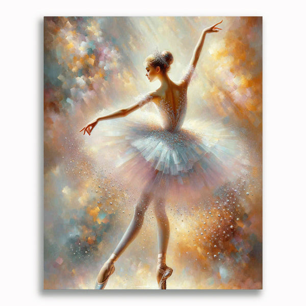 Ballerina, weiß – Malen nach Zahlen