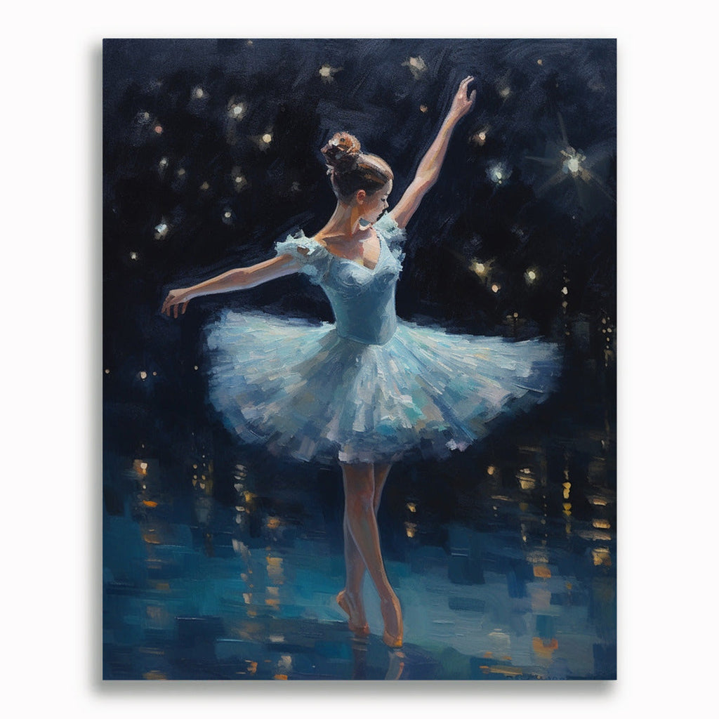 Ballerina bei Nacht - Malen nach Zahlen