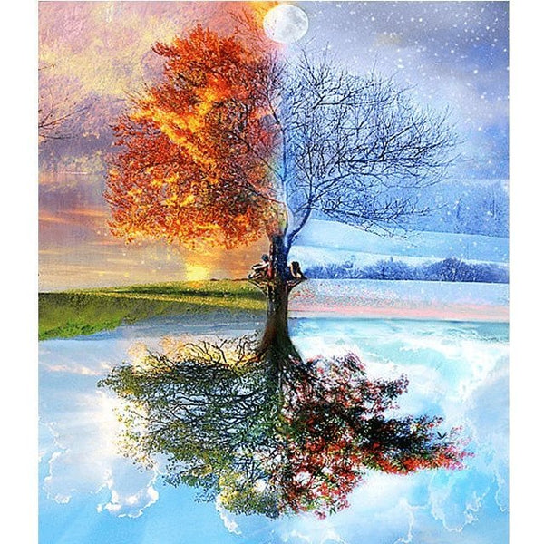 Baum, Jahreszeiten - Malen nach Zahlen