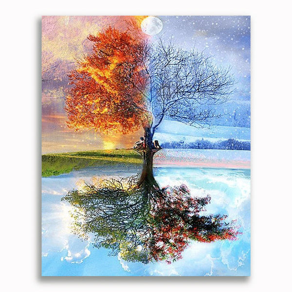 Baum, Jahreszeiten - Malen nach Zahlen