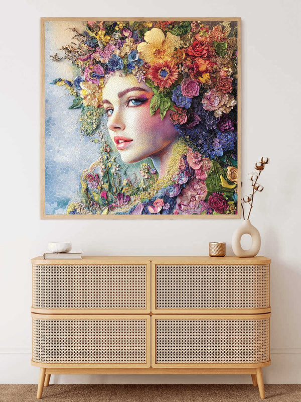 Malen nach Zahlen - Florales Erwachen, Junge Frau