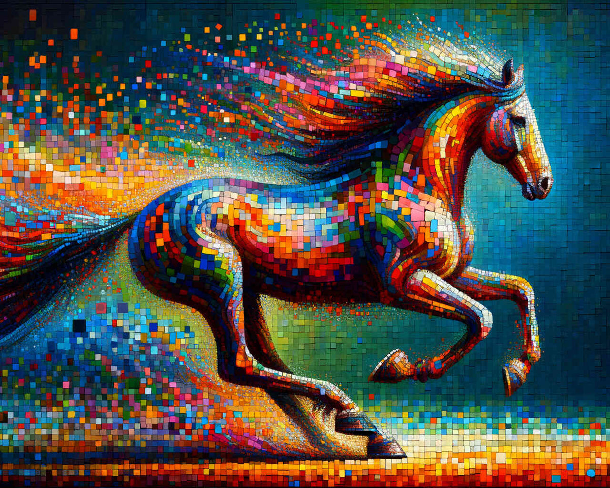 Pferd, Abstrakt – Malen nach Zahlen