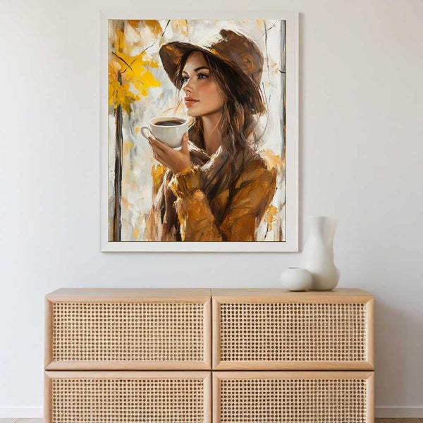 Malen nach Zahlen - Herbstkaffee, Frau
