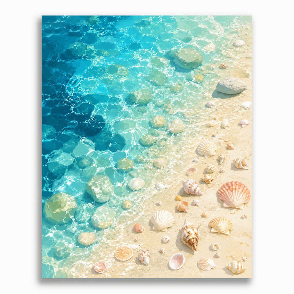 Malen nach Zahlen - Muscheln im Sonnenlicht