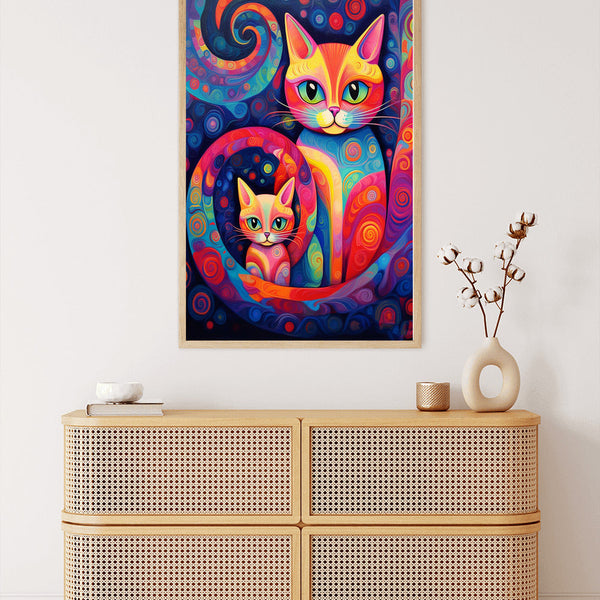 Katzen, Mandala - Malen nach Zahlen