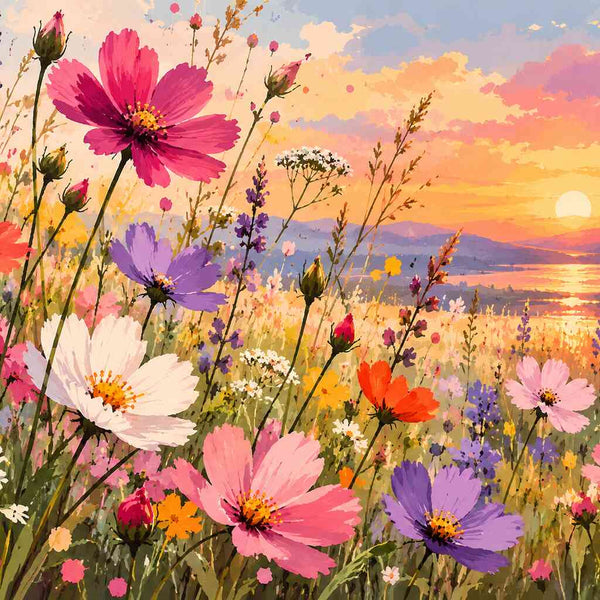 Malen nach Zahlen - Sonnenzauber in der Blumenwiese