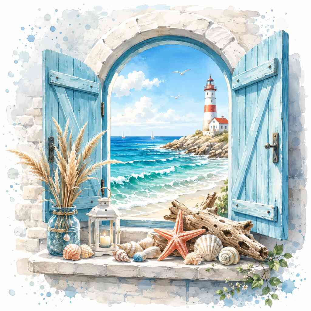 Malen nach Zahlen - Fenster zum Mittelmeertraum