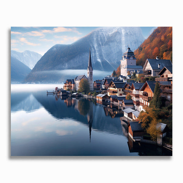 Berge, Schloss - Malen nach Zahlen