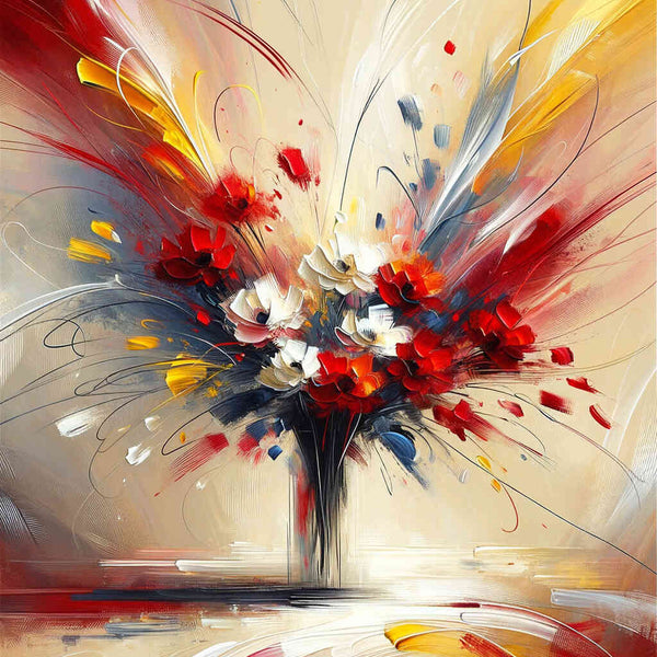Blumenvase, Abstrakt – Malen nach Zahlen