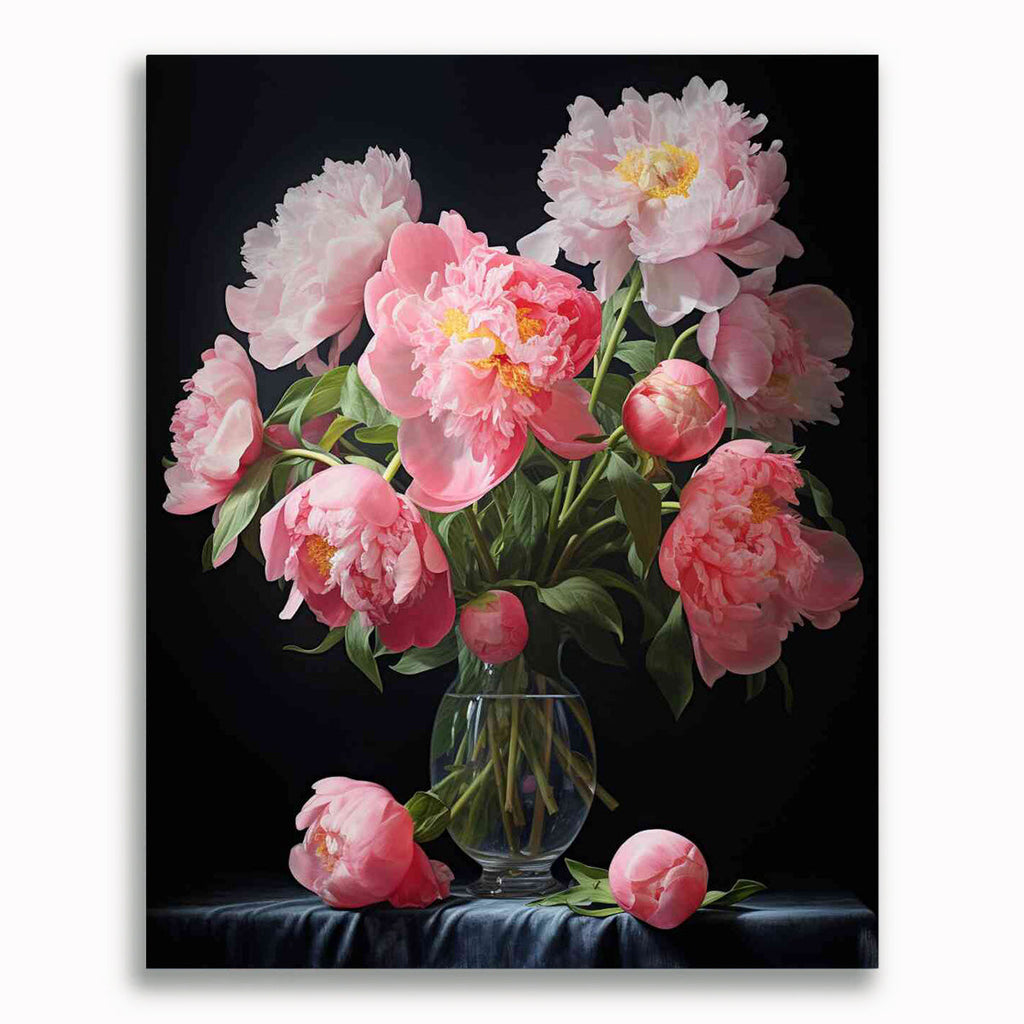 Malen nach Zahlen - Blütenzauber in Mitternacht