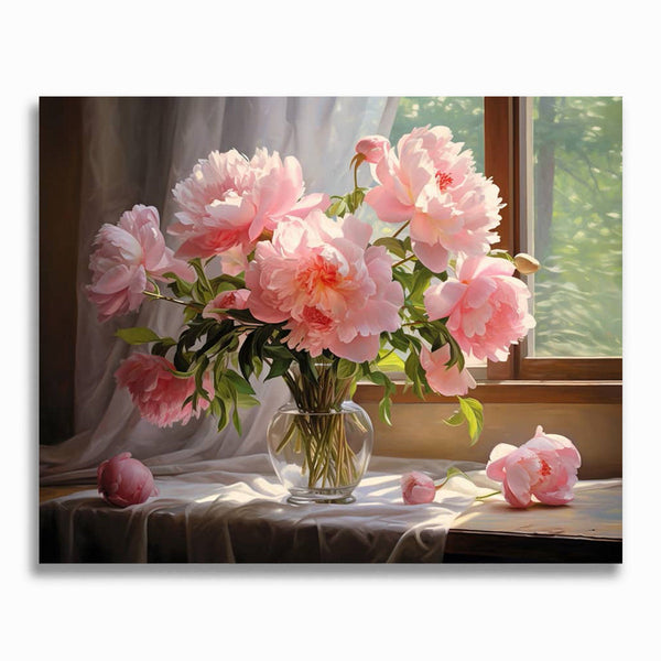 Blumen, Rosa - Malen nach Zahlen