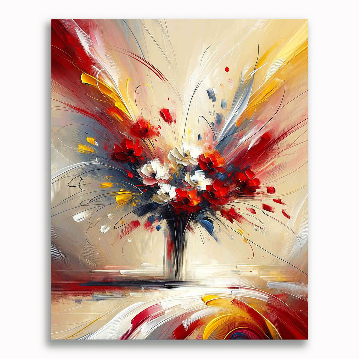 Blumenvase, Abstrakt – Malen nach Zahlen