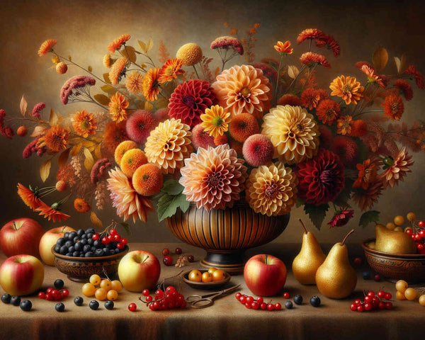 Blumen und Früchten – Malen nach Zahlen