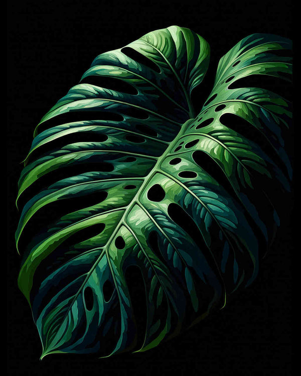 Malen nach Zahlen - Großes Fensterblatt