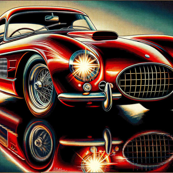 Rotes Auto Front – Malen nach Zahlen