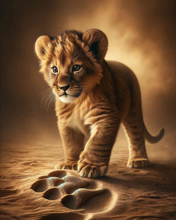 Malen nach Zahlen - Kleiner Löwe, große Fußspur