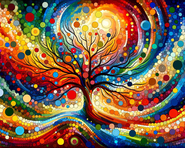 Abstrakter Baum – Malen nach Zahlen