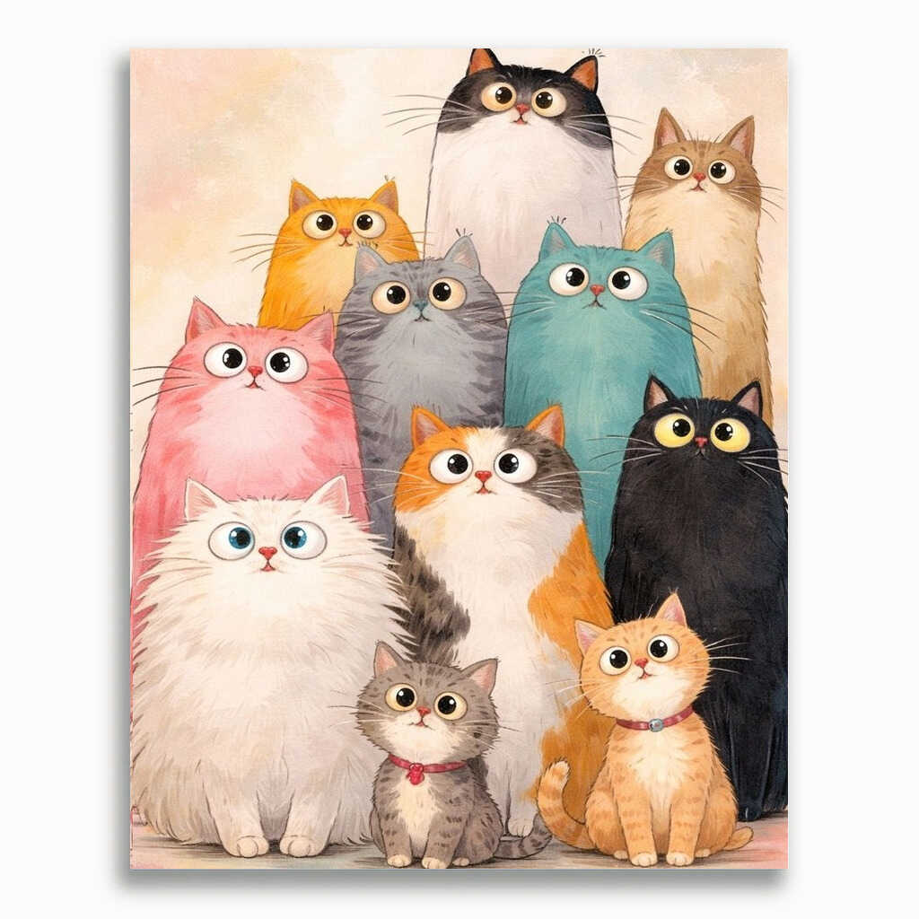 Malen nach Zahlen - Zauberhafte Katzenbande