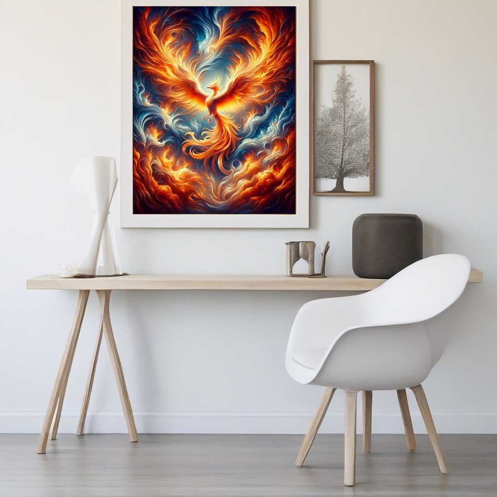 Phönix, Feuer - Malen nach Zahlen