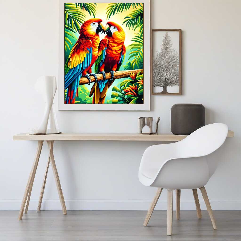 Malen nach Zahlen - Papageienpärchen