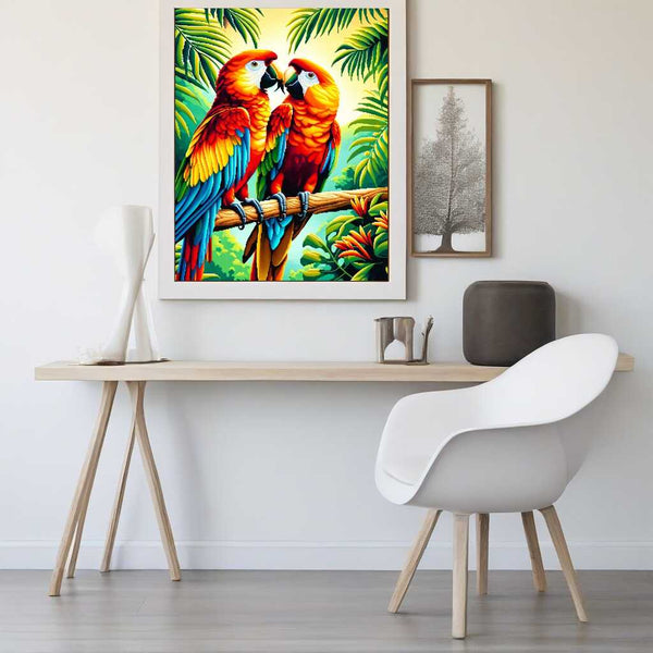 Malen nach Zahlen - Papageienpärchen