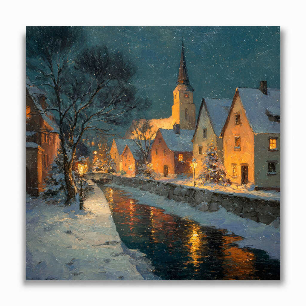 Malen nach Zahlen - Winterzauber am Fluss