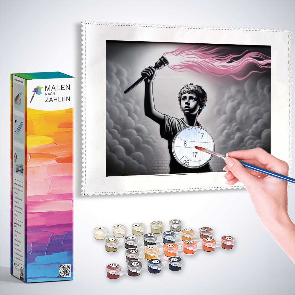 Junge mit Fackel - Banksy